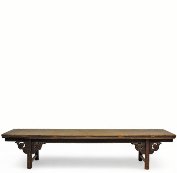 Low 111" inch Long Antique Chinese Bench Console Table