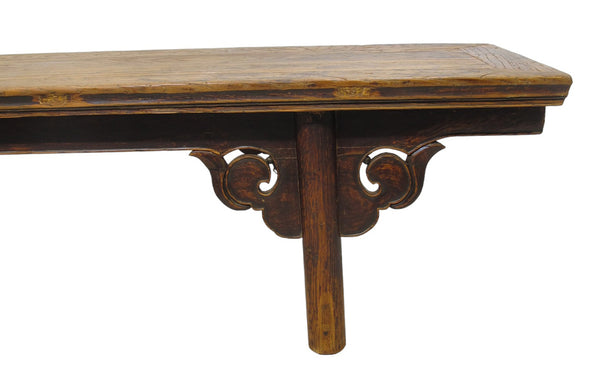 Low 111" inch Long Antique Chinese Bench Console Table