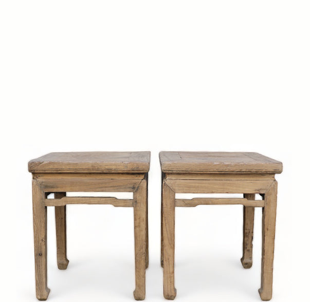 Pair Square Stool or Accent Table 2