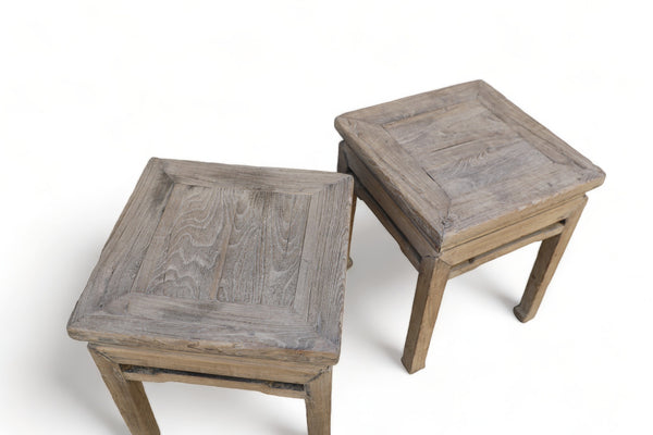 Pair Square Stool or Accent Table 2