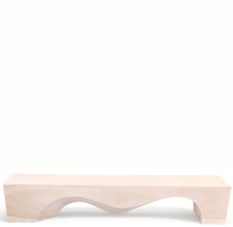 71" Inch Long Modern White Sculpture Bench - 5