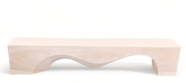 71" Inch Long Modern White Sculpture Bench - 5