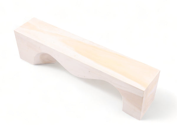 71" Inch Long Modern White Sculpture Bench - 5