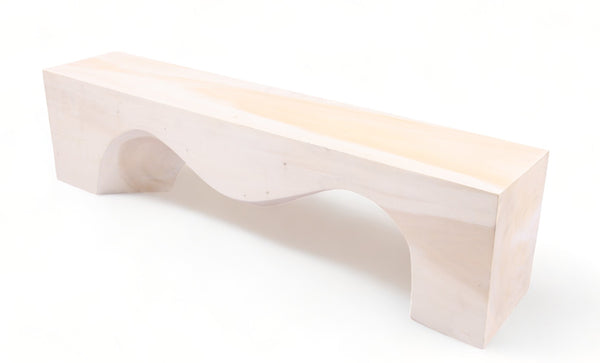 71" Inch Long Modern White Sculpture Bench - 5