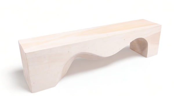 71" Inch Long Modern White Sculpture Bench - 5