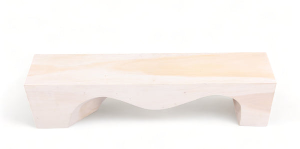 71" Inch Long Modern White Sculpture Bench - 5