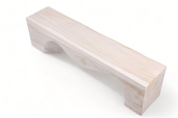 71" Inch Long Modern White Sculpture Bench - 8