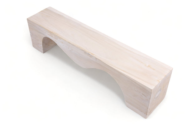 71" Inch Long Modern White Sculpture Bench - 8