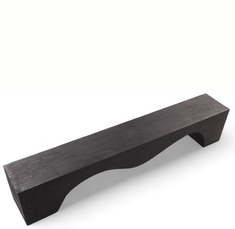 94.5" Inch Long Modern Black Sculpture Bench - 2