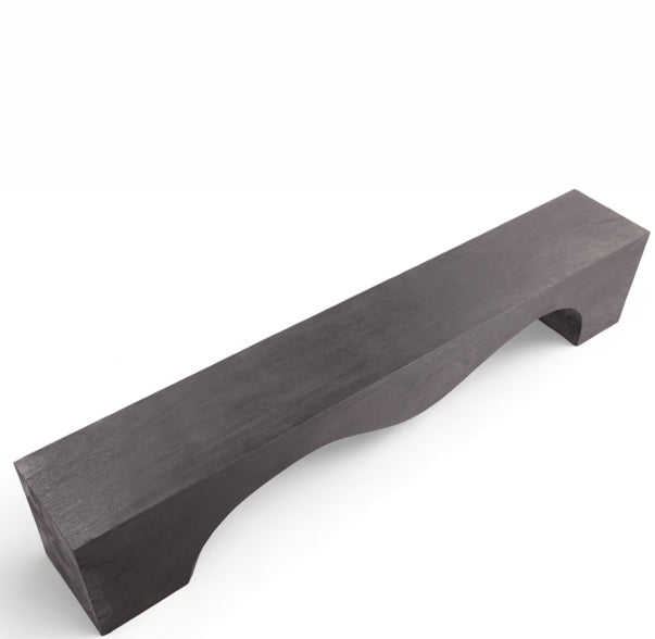 94.5" Inch Long Modern Black Sculpture Bench - 3
