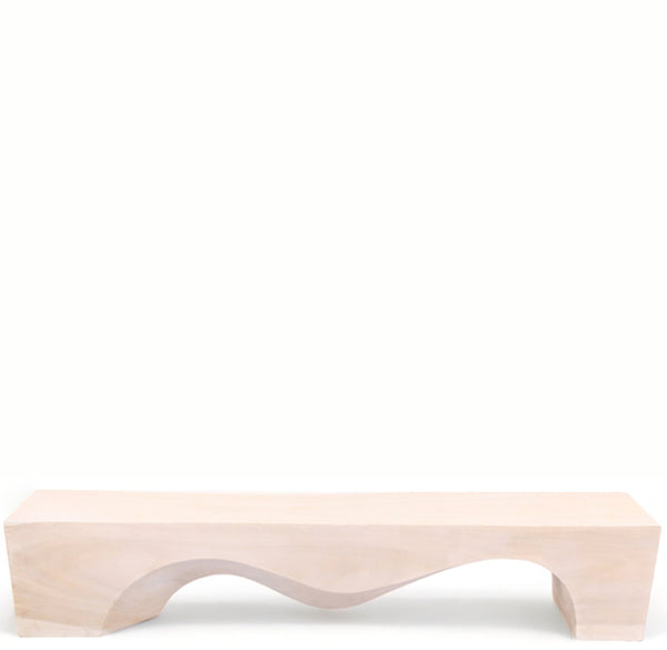 94.5" Inch Long Modern White Sculpture Bench - 4
