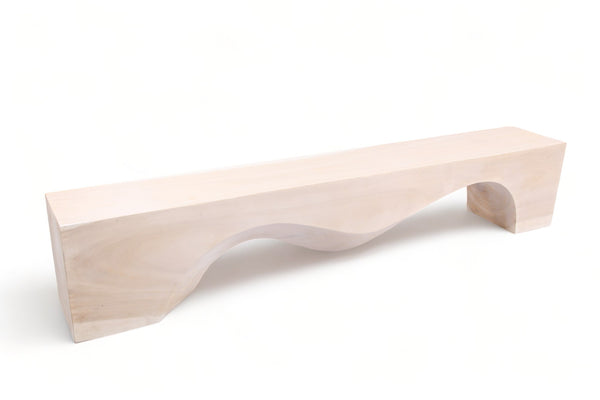 94.5" Inch Long Modern White Sculpture Bench - 4