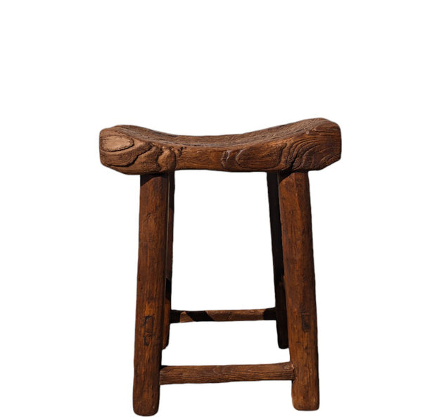 Curved Top Elm Stool