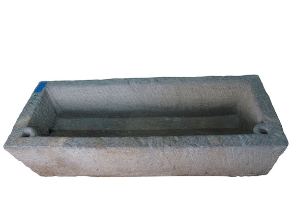 56" Inch Long Hand Chiseled Stone Trough 1