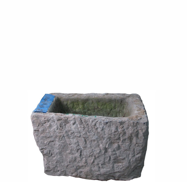 17" Inch Long Hand Chiseled Stone Trough 10-1