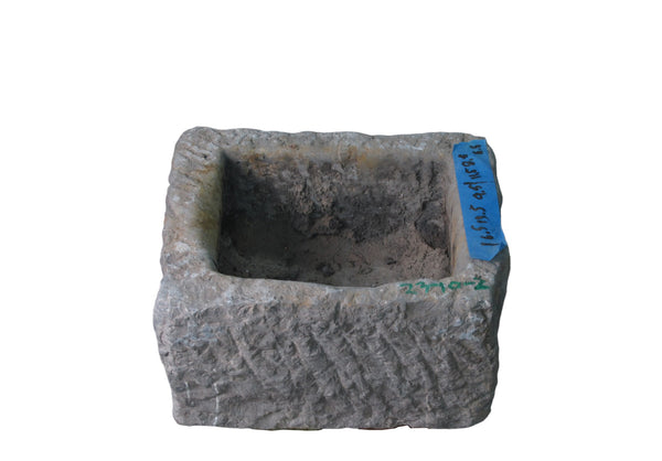 17" Inch Long Hand Chiseled Stone Trough 10-2