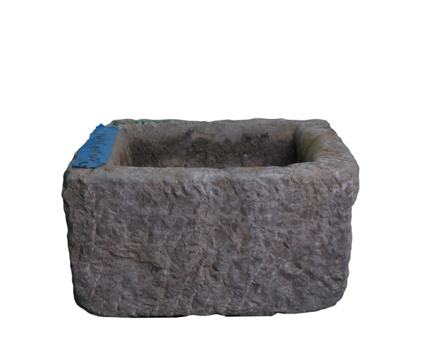 17" Inch Long Hand Chiseled Stone Trough 10-2