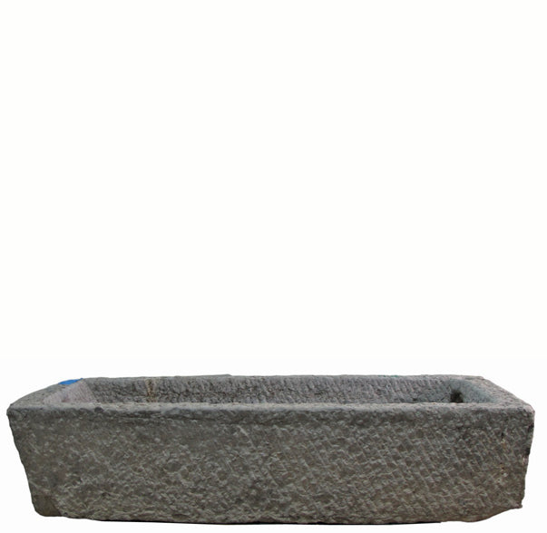 59" Inch Long Hand Chiseled Stone Trough 13