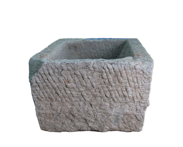 45" Inch Long Hand Chiseled Stone Trough 17