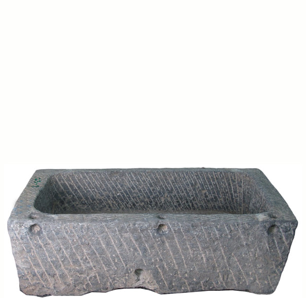 45" Inch Long Hand Chiseled Stone Trough 2