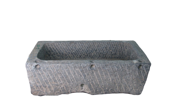 45" Inch Long Hand Chiseled Stone Trough 2