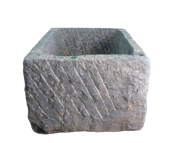 45" Inch Long Hand Chiseled Stone Trough 2