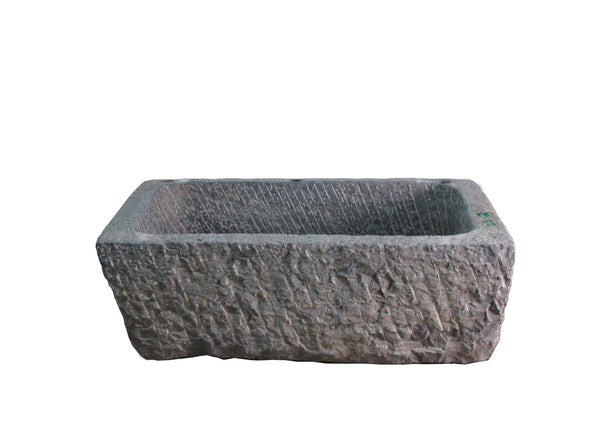 45" Inch Long Hand Chiseled Stone Trough 2