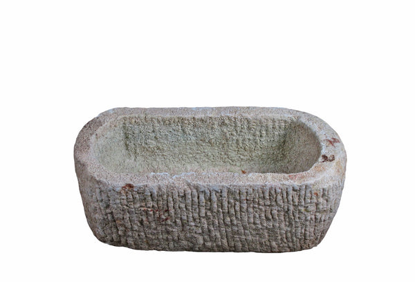 22" Inch Long Hand Chiseled Stone Trough 20