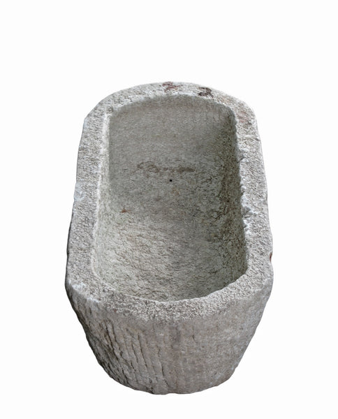22" Inch Long Hand Chiseled Stone Trough 20