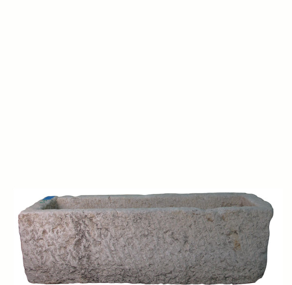 54" Inch Long Hand Chiseled Stone Trough 21