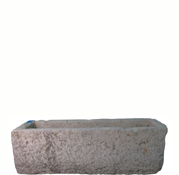 54" Inch Long Hand Chiseled Stone Trough 21