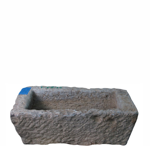 22" Inch Long Hand Chiseled Stone Trough 22-1