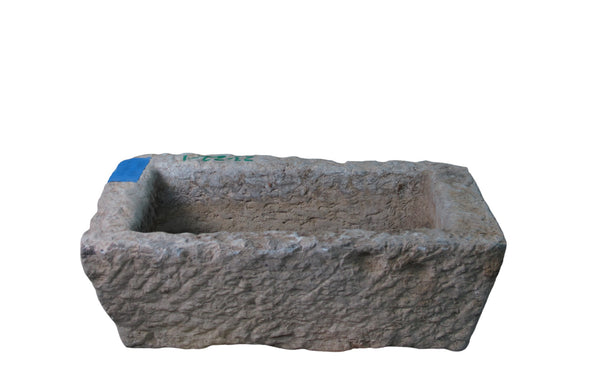 22" Inch Long Hand Chiseled Stone Trough 22-1