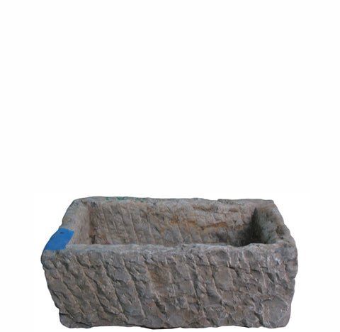 22" Inch Long Hand Chiseled Stone Trough 22-2