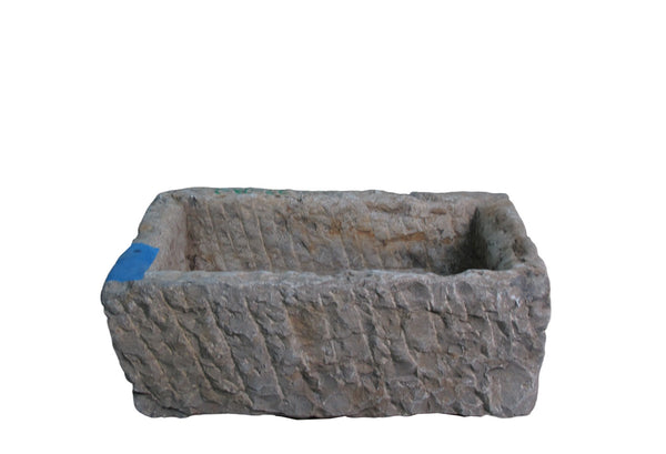 22" Inch Long Hand Chiseled Stone Trough 22-2