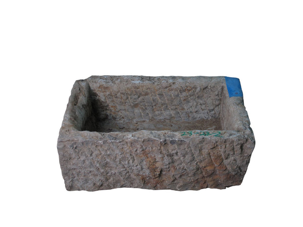 22" Inch Long Hand Chiseled Stone Trough 22-2