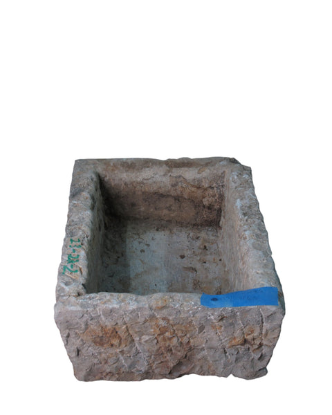 22" Inch Long Hand Chiseled Stone Trough 22-2