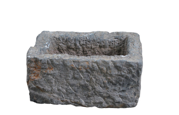 16" Inch Long Hand Chiseled Stone Trough 24-1