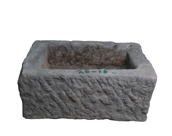 21" Inch Long Hand Chiseled Stone Trough 24-15