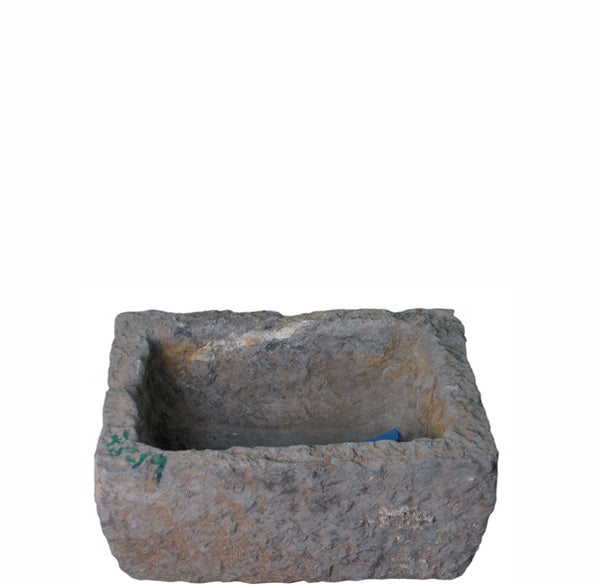 21" Inch Long Hand Chiseled Stone Trough 24-19