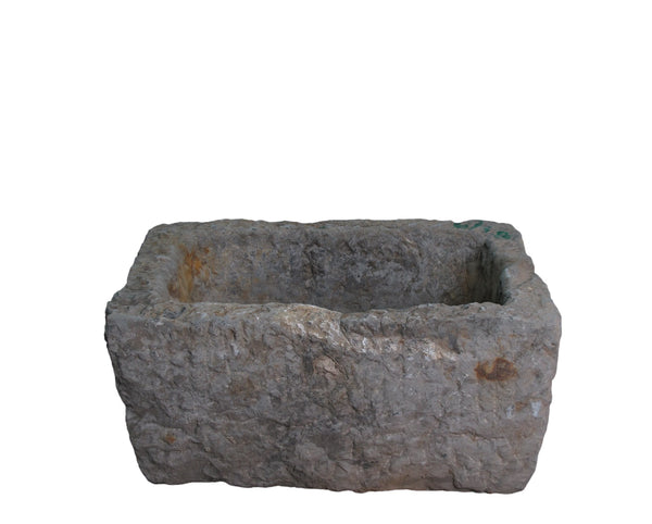 21" Inch Long Hand Chiseled Stone Trough 24-19