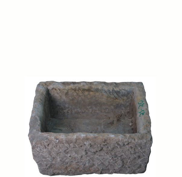 19" Inch Long Hand Chiseled Stone Trough 24-20