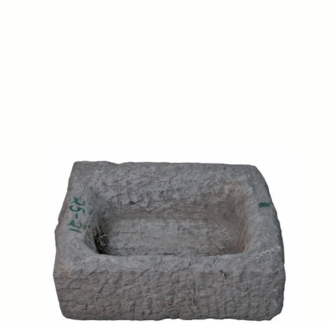 19" Inch Long Hand Chiseled Stone Trough 24-21