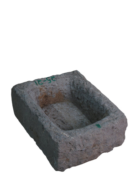 19" Inch Long Hand Chiseled Stone Trough 24-21