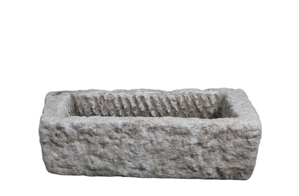 21" Inch Long Hand Chiseled Stone Trough 24-3