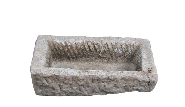 21" Inch Long Hand Chiseled Stone Trough 24-3