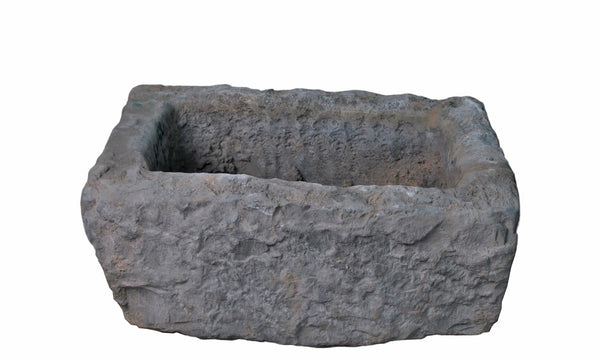 19" Inch Long Hand Chiseled Stone Trough 25-13