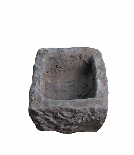 19" Inch Long Hand Chiseled Stone Trough 25-13
