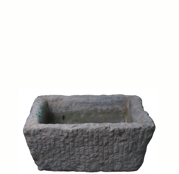 18" Inch Long Hand Chiseled Stone Trough 25-14