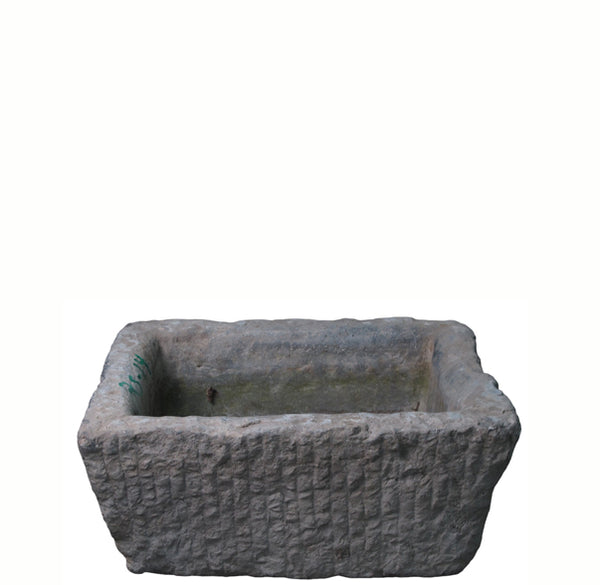 18" Inch Long Hand Chiseled Stone Trough 25-14